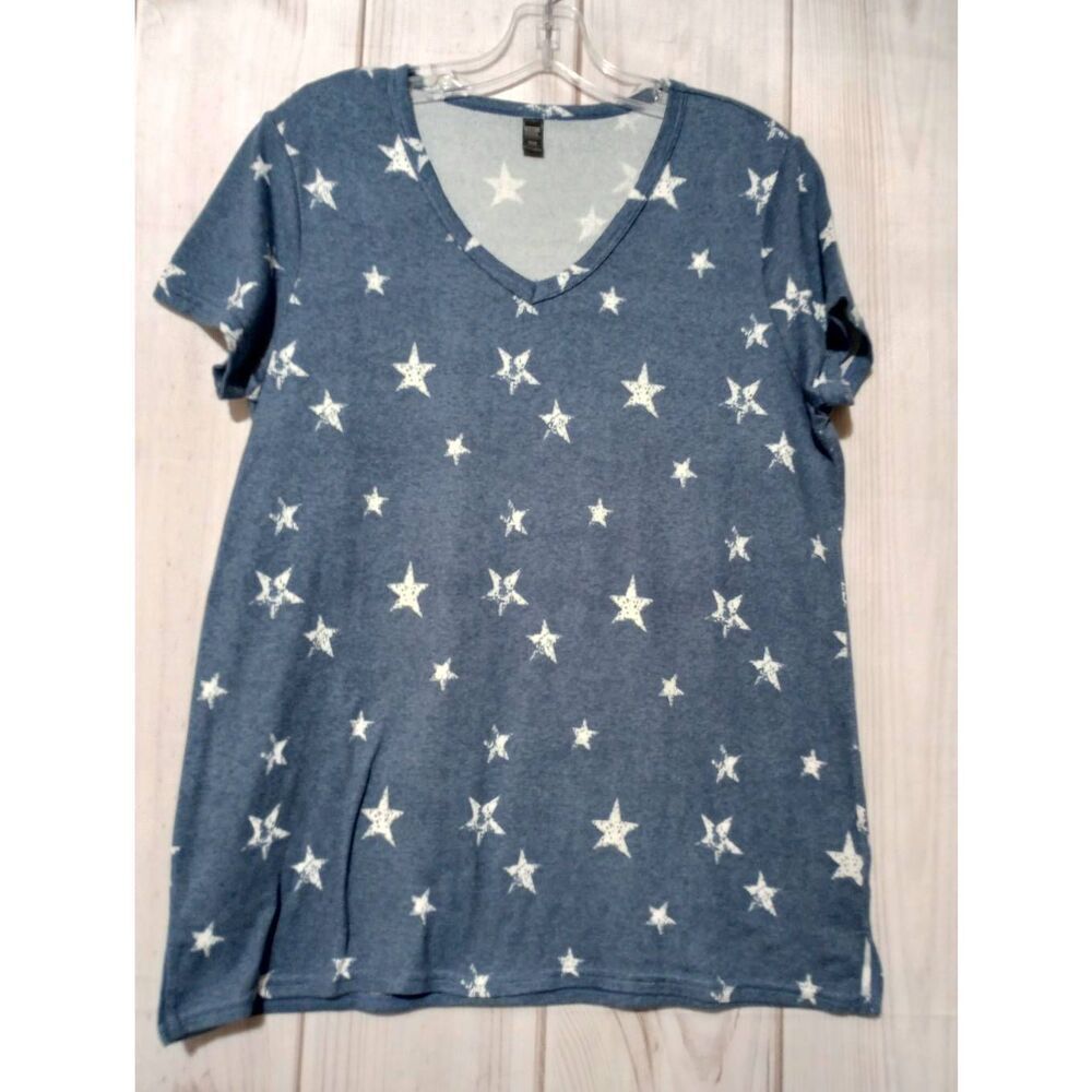 32 Degrees Shirt Ladies Medium Blue Star Sleep Shirt